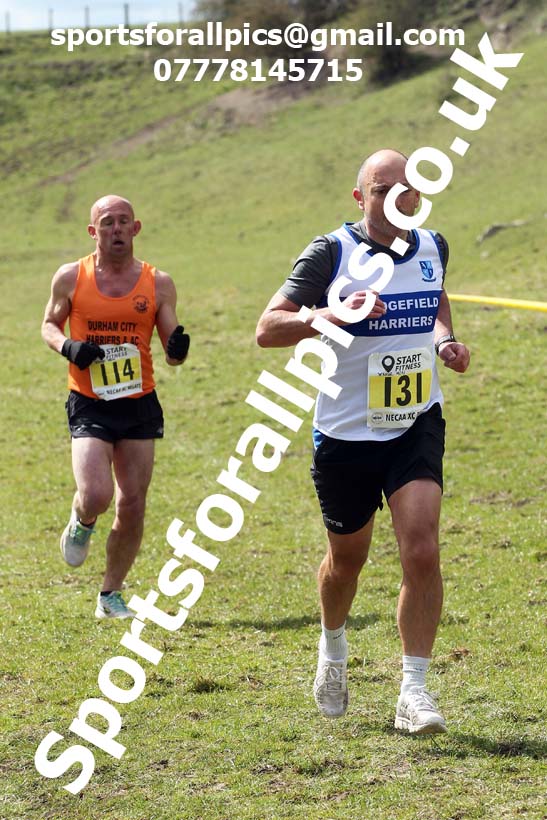 Masters men 2021 NECAA Cross Country Relays, Thornley Farm, Peterlee, Saturday, April 10th. Photo: David T. Hewitson/Sports for All Pics